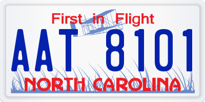 NC license plate AAT8101