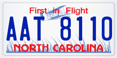 NC license plate AAT8110