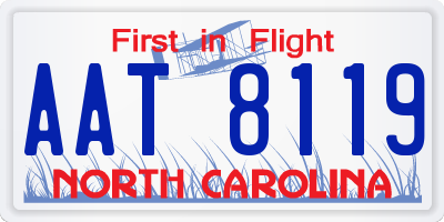 NC license plate AAT8119