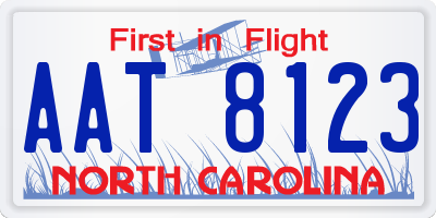 NC license plate AAT8123