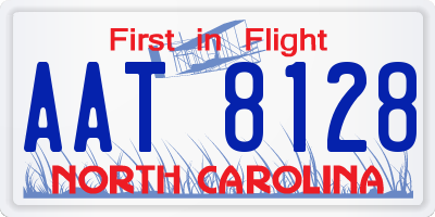 NC license plate AAT8128