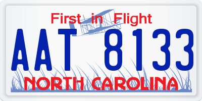 NC license plate AAT8133