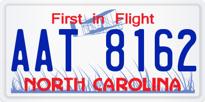 NC license plate AAT8162