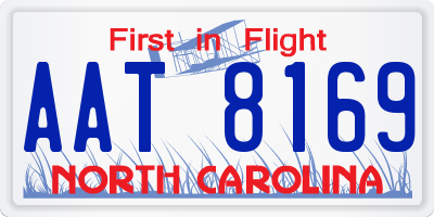 NC license plate AAT8169