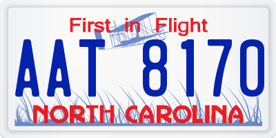 NC license plate AAT8170
