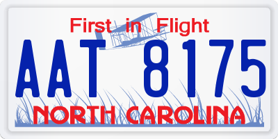NC license plate AAT8175
