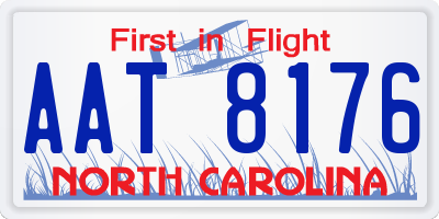 NC license plate AAT8176