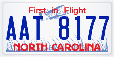 NC license plate AAT8177