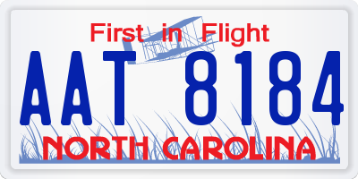 NC license plate AAT8184
