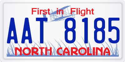 NC license plate AAT8185