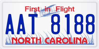 NC license plate AAT8188