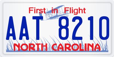NC license plate AAT8210