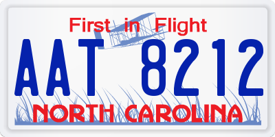 NC license plate AAT8212