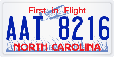 NC license plate AAT8216