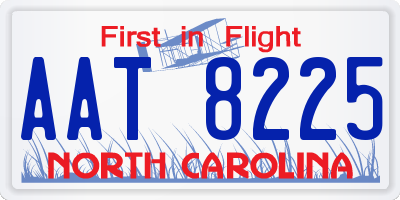 NC license plate AAT8225