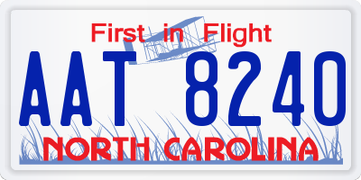 NC license plate AAT8240