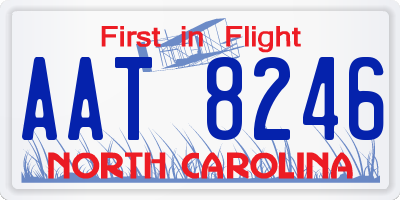 NC license plate AAT8246