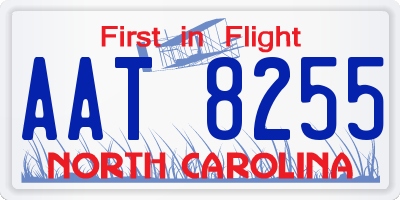 NC license plate AAT8255