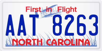 NC license plate AAT8263