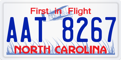 NC license plate AAT8267