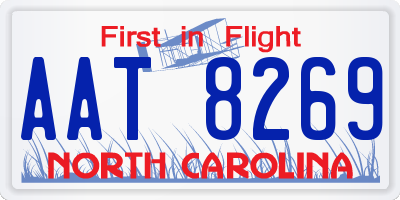 NC license plate AAT8269