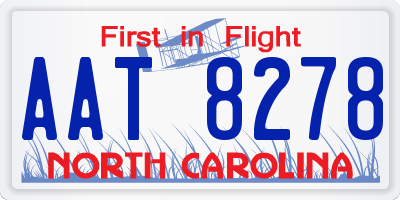 NC license plate AAT8278