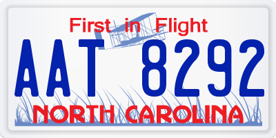 NC license plate AAT8292