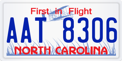 NC license plate AAT8306