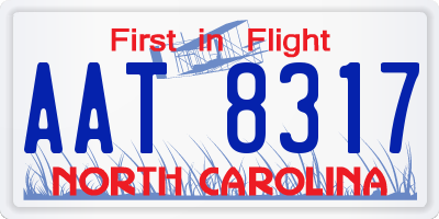 NC license plate AAT8317