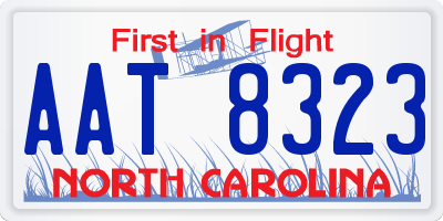 NC license plate AAT8323