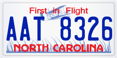 NC license plate AAT8326