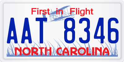NC license plate AAT8346