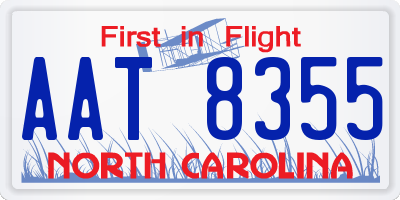 NC license plate AAT8355