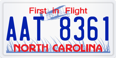 NC license plate AAT8361