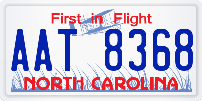 NC license plate AAT8368