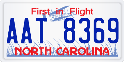 NC license plate AAT8369