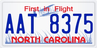 NC license plate AAT8375
