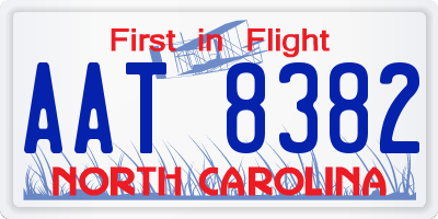 NC license plate AAT8382