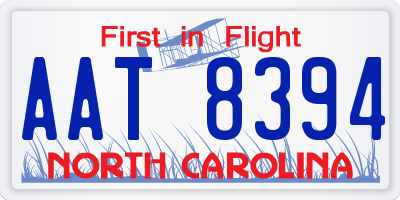NC license plate AAT8394