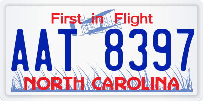 NC license plate AAT8397