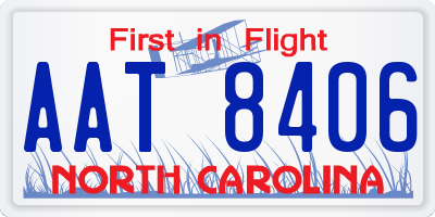 NC license plate AAT8406