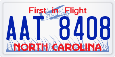 NC license plate AAT8408