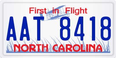 NC license plate AAT8418