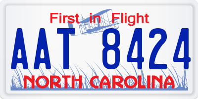 NC license plate AAT8424