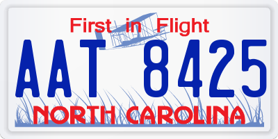 NC license plate AAT8425