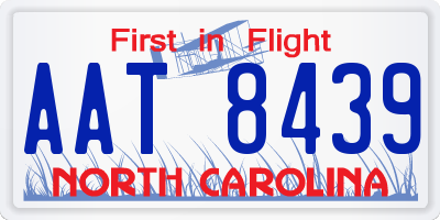NC license plate AAT8439