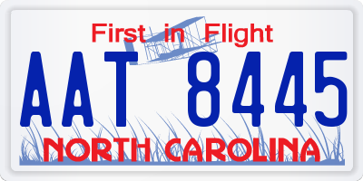 NC license plate AAT8445