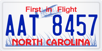 NC license plate AAT8457