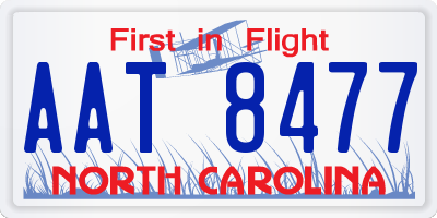 NC license plate AAT8477