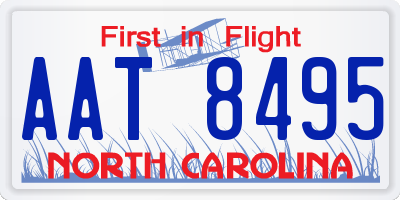 NC license plate AAT8495